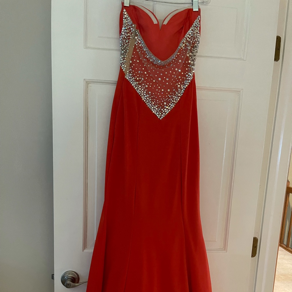 La Femme Prom Dress Bright Red